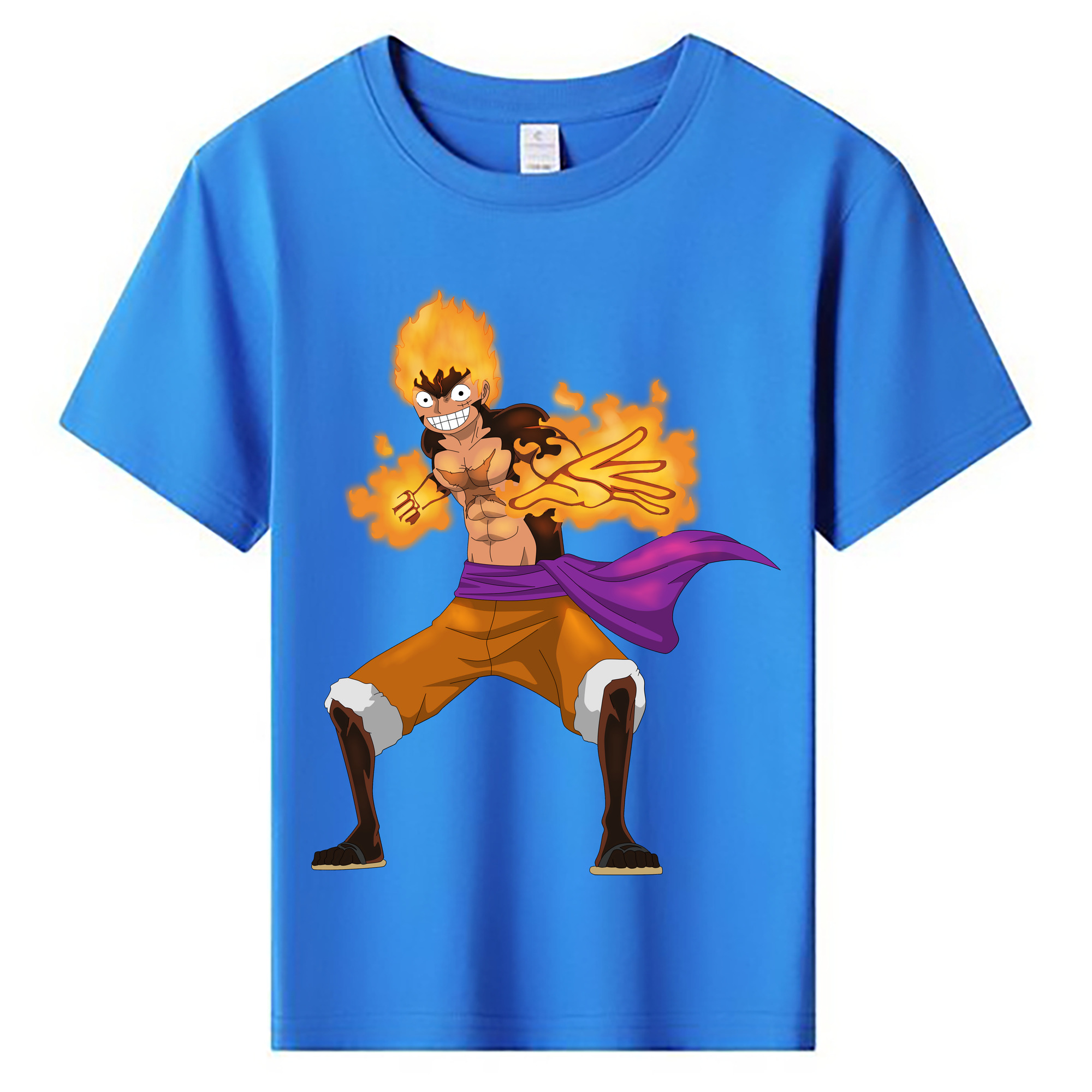 ワンピース モンキー・D・ルフィ ONE PIECE Monkey D. Luffy 綿100％キッズTシャツ（フロントプリント）